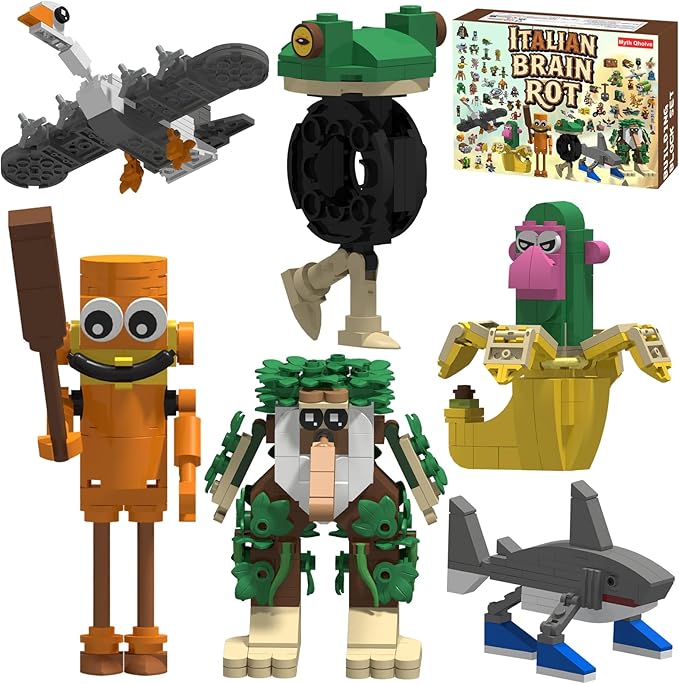 Italian Brain Rot Unique Cartoon Characters Building Blocks 6 in 1 Educational &amp Entertaining Gift Idea for Kids Teens &amp Adults