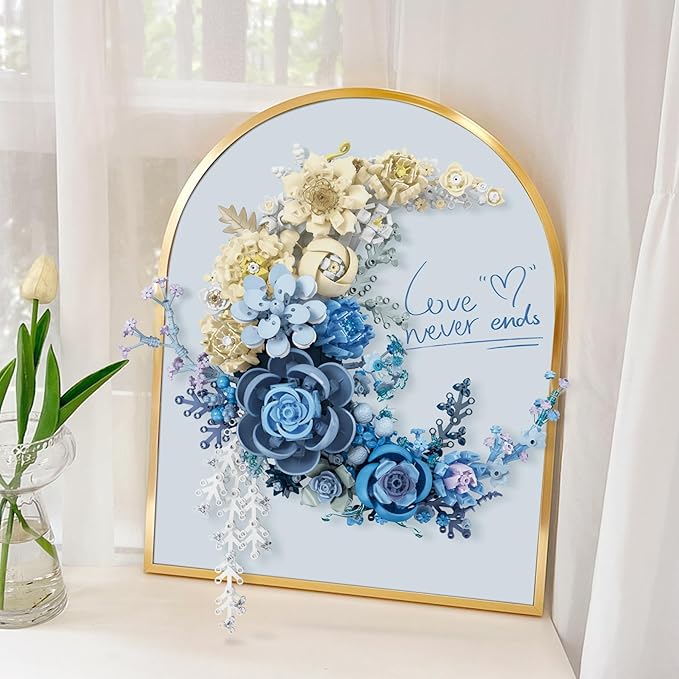 Crescent Moon Flower Building Set Compatible with Lego Botanical Collection Building Blocks Kit for Adults - Unique Home Décor Wall Art and Gift Idea