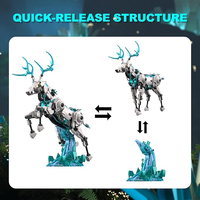 Steampunk Building Blocks for Adults Teens 14+ Mecha Reindeer Toy Buildings Sets DIY Model Building Kits Room Home Office Decor Birthday 1566PCS