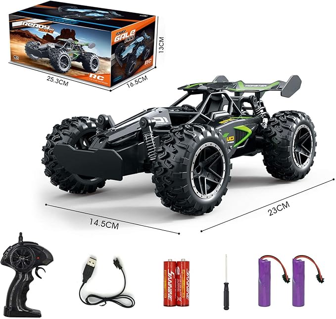 Remote Control Car RC Cars for boys age 8-12 Toys Cars for boys age 4-7 1:18 2.4Ghz Monster RC Truck Toys for Girls Off Road RC Crawler Easter Basket Stuffers Gifts for Kids(Black green)