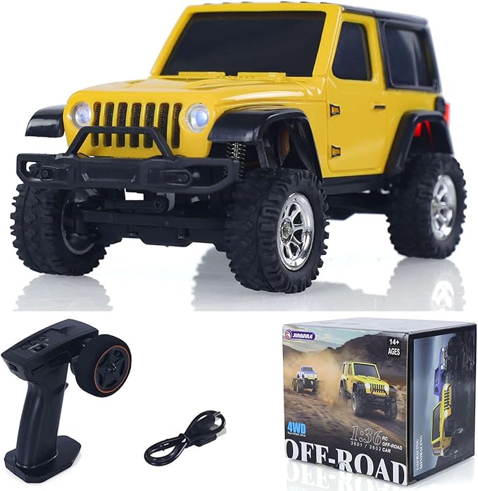 US in Stock 2.4G 1/36 Remote Control Rock Crawler 3601 RC Off Road Car 4×4 RTR Model Vehicle Light Lipo Battery Radio Mini Toy Hobby Grade Model for Christmas Birthday Gift