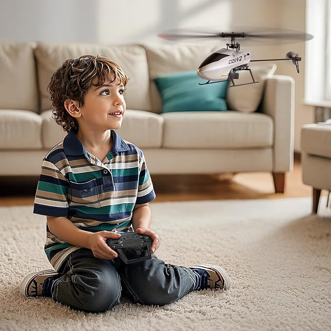 VEVOR RC Helicopter 2.4GHz Single Propeller Remote Control Helicopter with Gyro 4-Channel RC Airplane for Beginner 39 Min Flight Time One-Key Takeoff/Landing Toys for Kids Ages 8 and up