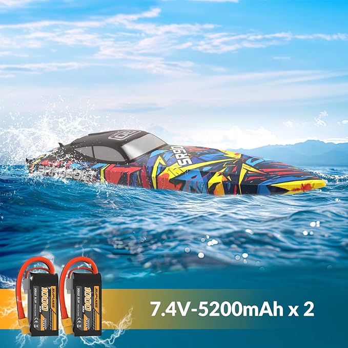 volantexrc Brushless RC Boat Vector90 High Speed Remote Control Boat Romote Control Fast Racing RC Boat for Adults (79805)