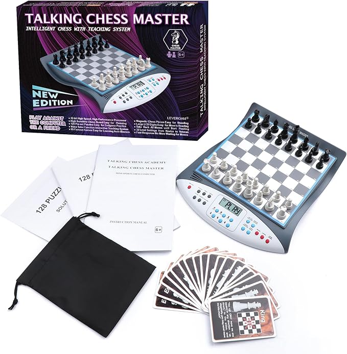 Electronic Chess Set with Voice Teaching System Magnetic Computer Chess Game Great Partner for Beginners &amp Improving Players Electronic Chess Board Grows Your Chess Skills