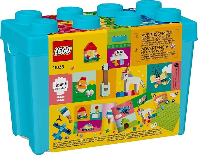 LEGO Classic Vibrant Creative Brick Box Building Blocks - Sensory &amp Learning Toys for Boys &amp Girls Ages 4+ Years - Pretend Play Preschool Toys - Gift for Birthdays - 11038