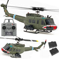 315MM UH-1 Remote Control Helicopter Aircraft for Adults Expert 6CH C032 Maintain Altitude Brushless Motor Optical Flow Positioning/Fly Upside Down 3D Rolling Hobby RC Heli (RTF 2Battery)