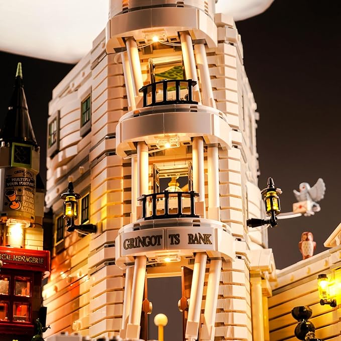 Upgraded Led Light Kit for Lego Gringotts Wizard Bank Horcrux War Building Set Remote Version Compatible with Lego 76417 Best Gifts for Adults (Model Not Included)