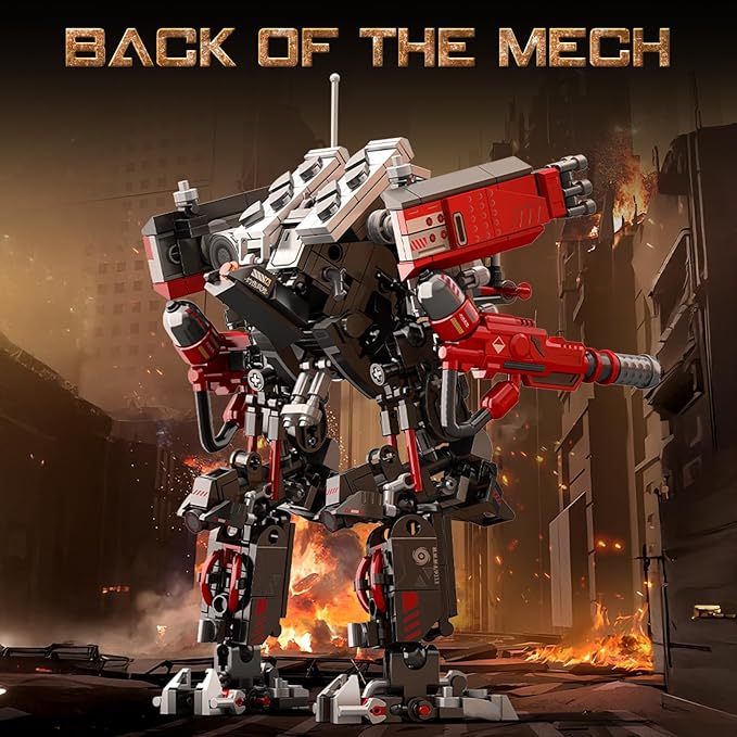 HIGH GODO Crimson Fighter Mech Robot Transforming Building Blocks Set for AdultsCity Warrior Justice Hero Soldier Mech Model Building Kit Cool Creative Robots Toys Gift for Teens 523 Pieces