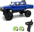 RC Rock Crawler WPL C64-1 RC Truck 1:16 Scale 2.4GHz Remote Control Truck 4WD All Terrain Off-Road RC Crawler with LED Lights and 2 Rechargeble Batteries for Adults (Blue)