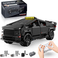 Remote Control Building Kit Futuristic Cyber Truck Model Black Electric RC Vehicle with Omniwheel Drift 1572 Pieces Construction Set for Adults 14+