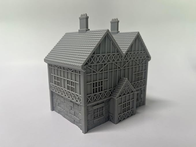 Paintable Tabletop Miniature Little Town Building Terrains - 18mm Scale Dioramas Building Set Scenery with Medieval Architecture Style by HAUTICO (HVillageHouses4-1)