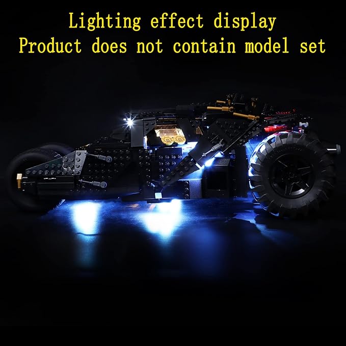 LED Light Kit Compatible with Lego Batman Batmobile Tumbler - Lighting Set for 76240 Building Model (Model Set Not Included)