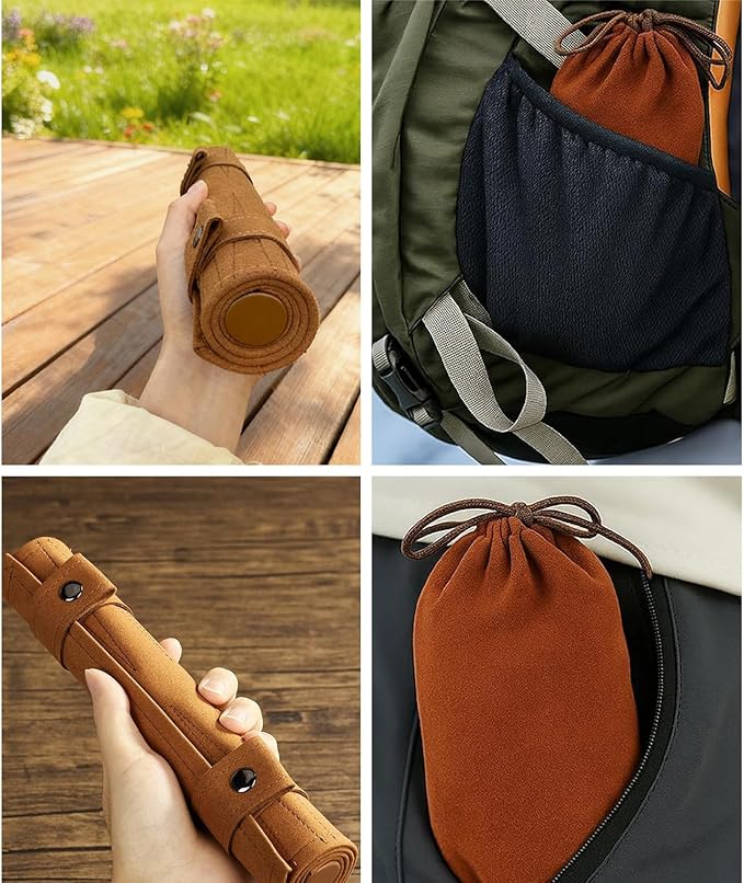 Backgammon Game Set - Lightweight Roll Up Travel Backgammon Set Portable Chess with Drawstring Bag for Adults 2-Player Ideal for Travel Camping Backpacking Trips