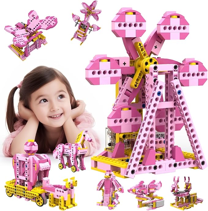 Robot G STEM Kits for 6-7 Year Old Girl 8 in 1 Electric Building Toys for Kids 6-8 8-10 DIY Educational Construction Science Kit for Girls 6-12 Christmas Birthday Gift