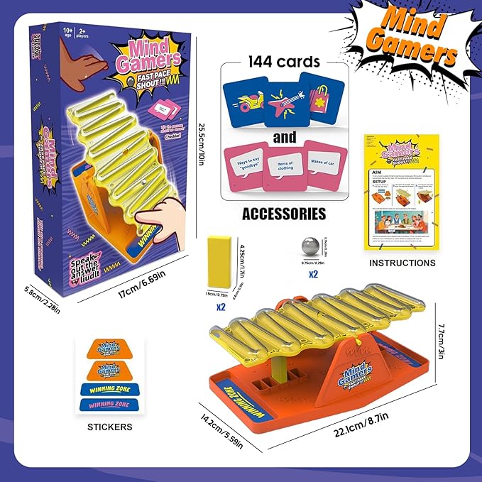 Tilt and Shout Game Fun Family Desk Board Fast-Paced Family Party Games Interactive Marble-Run Games Speedy Fast-Paced for Game Night
