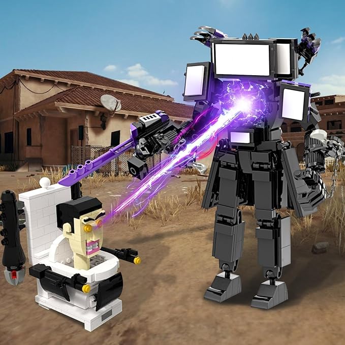 Bentex Toilet Upgraded Titan TV Man Figure Building Block Set Upgraded Cameraman Speakerman Game Model Collectible Building Bricks Birthday Gift for Adults Fans (396pcs)