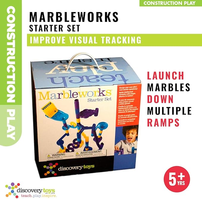 Discovery Toys MARBLEWORKS Marble Run Starter | Kid-Powered Learning | STEM Educational Building Block Toy Learning &amp Childhood Development 5 Years Old and Up
