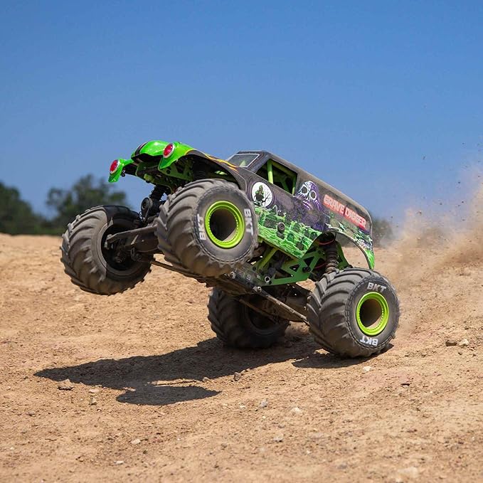 Losi 1/18 Mini LMT Grave Digger 2S 4X4 RTR Brushed Monster Truck Battery &amp Charger Included Green LOS01026T1