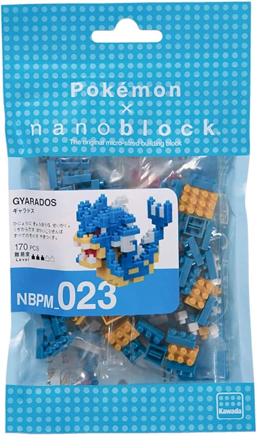 3 Set Nanoblock Bundle - Gyarados Charizard and Pikachu - Adjustable Pokemon Characters (Japan Import)