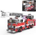 Light-Up Ladder Fire Truck Building Set – 720PCS STEM Toys for Kids &amp Adults City Firetruck Building Bricks with Flashing Lights Ideas Creative Gift for Birthday Christmas Compatible Building Br