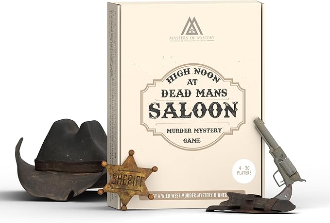 Masters of Mystery Wild West Murder Mystery Dinner Party Game – Western Cowboy Whodunnit Party Game for Adults – 4–20 Players