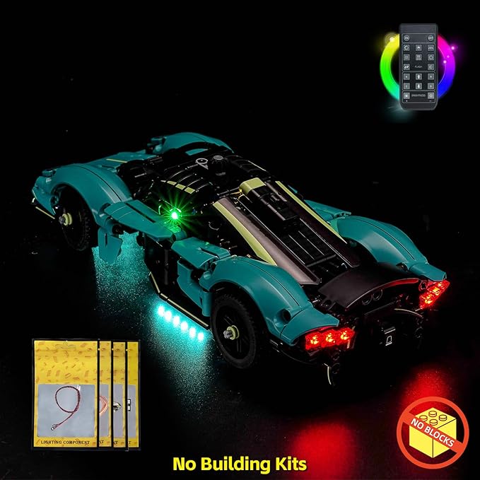 BrickBling LED Light Kit Compatible with Lego Technic Aston Martin Valkyrie 42208 - Not Come with Car (RC Version Light)