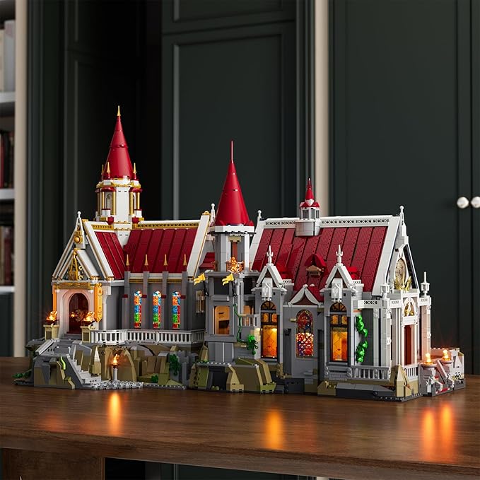 Medieval King's Castle Treasury Building Bricks Set - Middle Ages City Town Modular Collection Display Kit with Minifigures 3209 Pcs for Adults &amp Teens