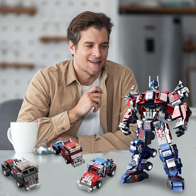 HIGH GODO Transforming Robot Building Set 4in1 Transforming Mech Truck Building Kit Cool Robots Toys Gifts for Teens Adults 14+ (649 Pieces)