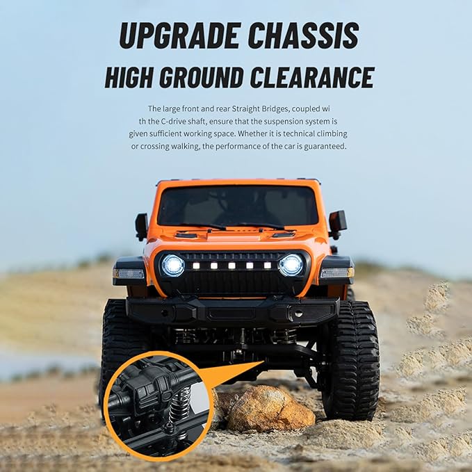 GoolRC RC Crawler 4WD RC Truck D870 RC Rock Crawler 1:18 Scale Remote Control Truck 2.4GHz All Terrains Off Road Climbing Car with LED Lights and 3 Batteries for Adults (Grey)
