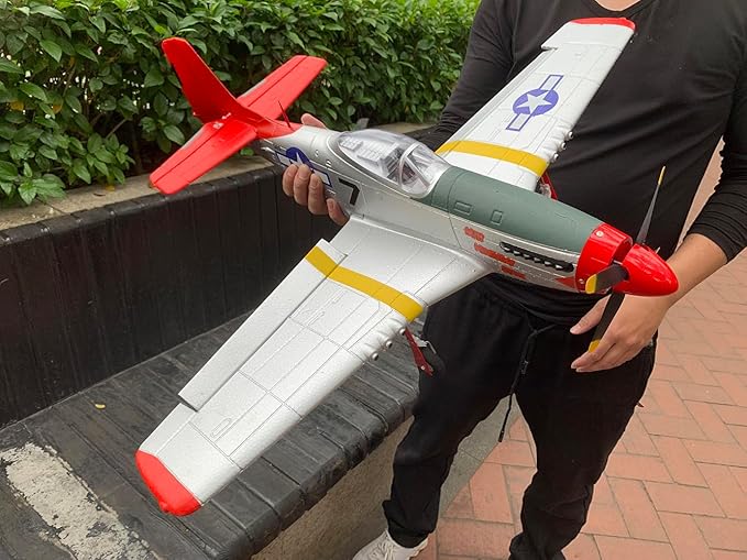 Extra Large 29.5 750MM P51 P-51D Mustang Remote Control Combat Aircraft 4CH Double Battery Aerobatic Brushless RC Aircraft Full-Function for Professional Players