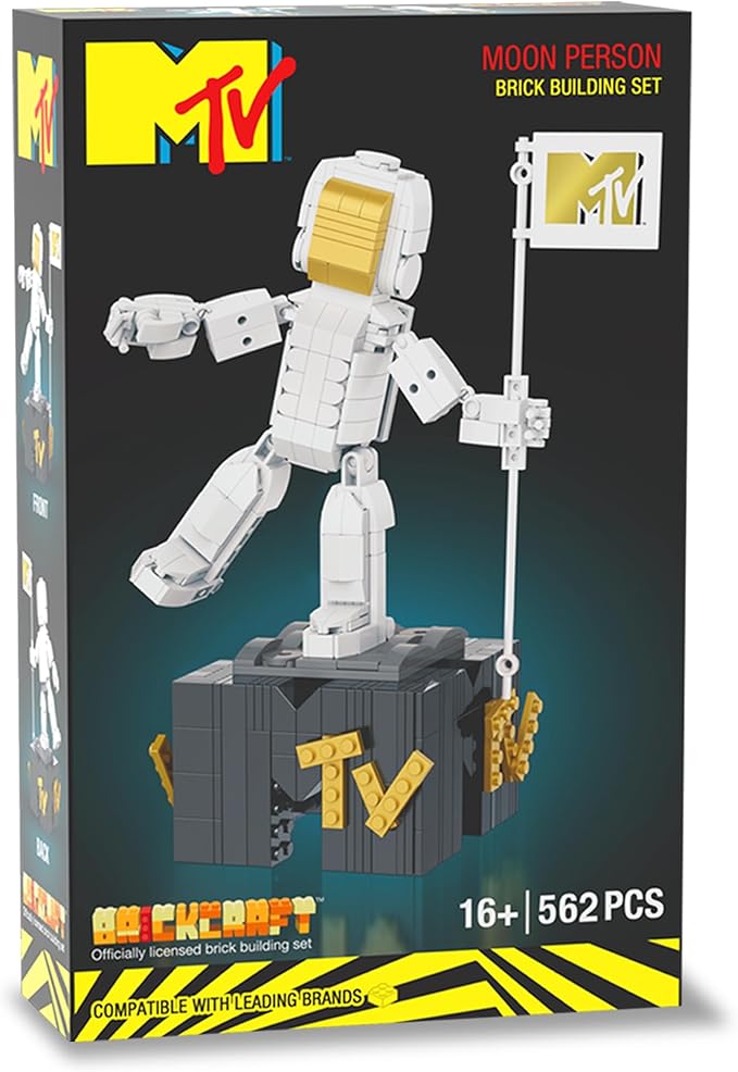 Brickcraft MTV Moon Person Building Set (510 Pieces) – MTV Trophy Collectible Display Model Officially Licensed Construction Kit – Great Christmas for Music Fans &amp Builders