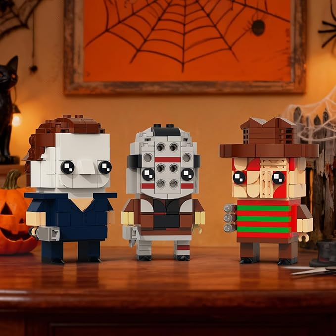 Halloween Horror Figures Building Block Set Action Figure Compatible with Lego Brick with Michael Jason &amp Freddy Horror Haunted Figure Building Kit by Horror Films Halloween Toys Decor(440PCS)