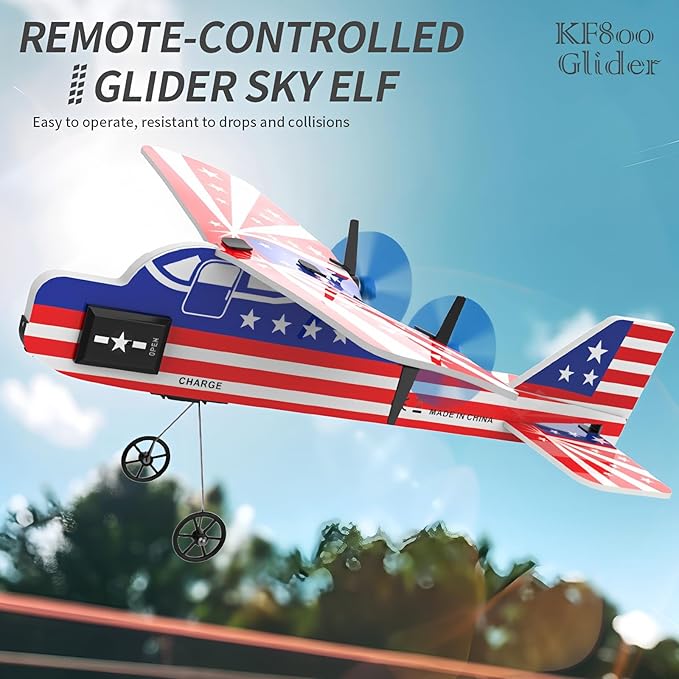 Remote Control Airplane Glider for Kids &amp Adults - 2.4GHz Long Range Auto-Balancing &amp Durable MPP Material RC Glider Plane - Easy to Fly Beginner-Friendly Outdoor Flying Toy Gift