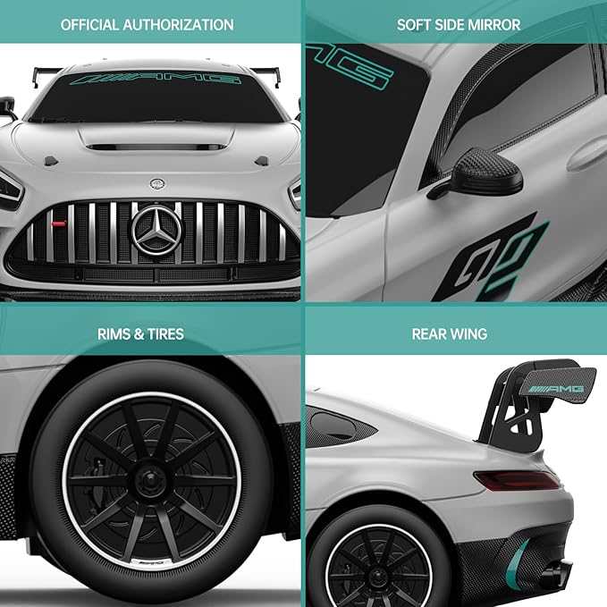RASTAR 1/24 RC Car Mercedes AMG GT2 Remote Control Car Mercedes AMG Toy Car for Kids Boys Silver RC Sports Car