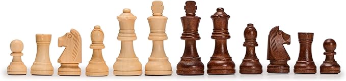 Husaria Staunton Tournament No. 4 Chessmen with 2 Extra Queens and Wooden Box 3-inch Kings