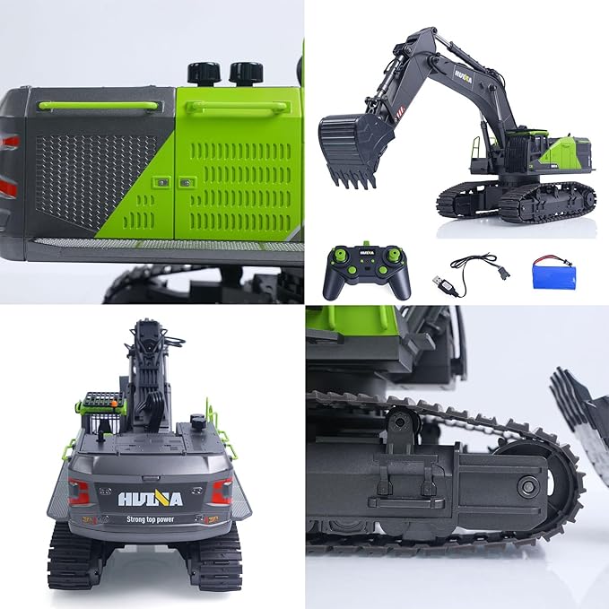 TOUCAN RC HOBBY US in Stock 1/14 Rc Excavator 593 Huina Model Car Battery 2.4G Remote Control 22Ch for Ages 14+