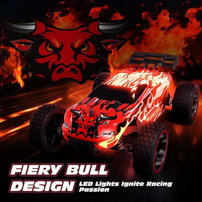Tecnock RC Cars for Kids 1:18 Scale 2WD RC Car with USB-C Easy Charging 2.4GHz Remote Control Car with LED Lights &amp 50 Mins Playtime Toys Gifts for Boys &amp Girls Ages 8-12