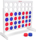 GoSports 4 Foot Width Giant Portable 4 in a Row Game Classic White Finish with Rules and Carry Bag