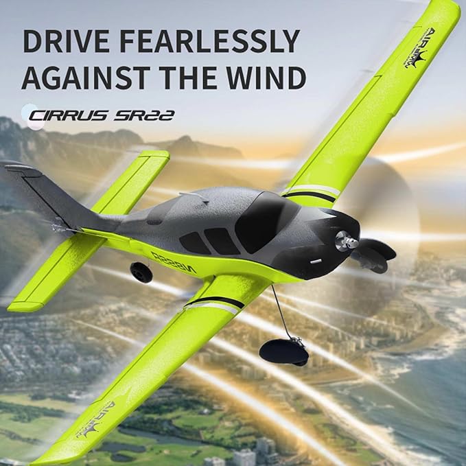 QIDI 580 5-Channel Off-Road Aircraft 3D RC Plane One-Key Hanging Stunt Fixed Wing with Wind Resistant Flight Control for Beginner and Experienced Ready to Fly(Green)