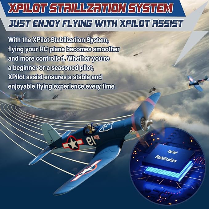 LEAMBE Brushless 4 Channel RC Plane F4U Corsair 500mm Remote Control Airplane Fighter RTF with 6-Axis Gyro 3 Modes &amp Aerobatics for Beginners &amp Adults