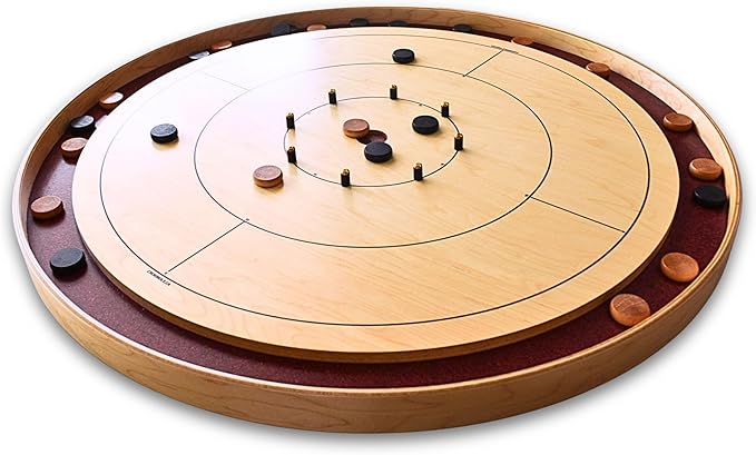 The Royal Red - Tournament Style Crokinole Board Game Set (Meets NCA Standards)