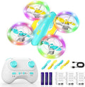 LED RC Drone for Kids 6+ Christmas Birthday Gift for Boys &amp Girls with Remote Batteries 360° Flip High Speed Mode 45 Min Flight Indoor and Outdoor Flying Toy - Blue Yellow
