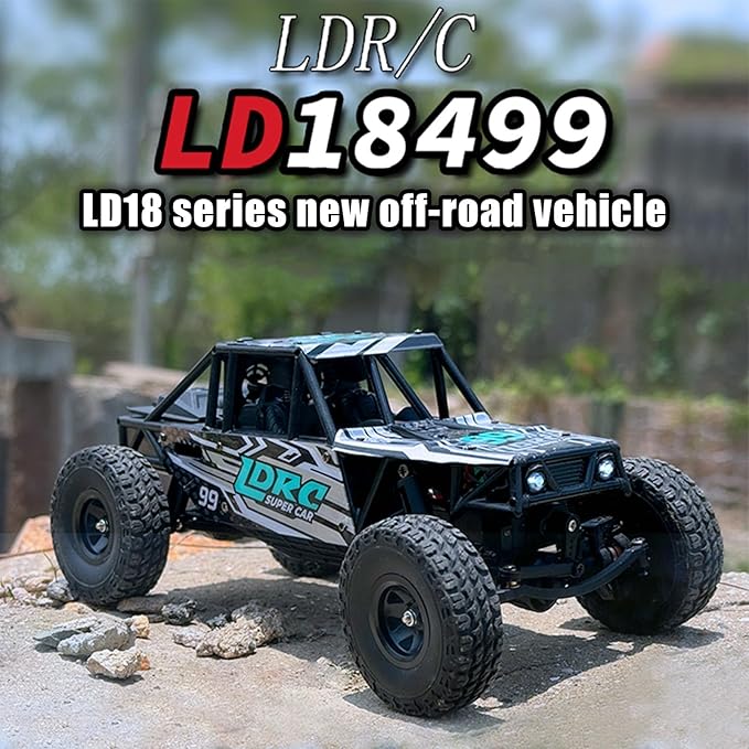 LDRC 18499 RC Climbing Car 1/18 Full Proportion Rc Offroad 4x4 Crawler Pipe Rack Vehicle Cars Model RTR (Blue)
