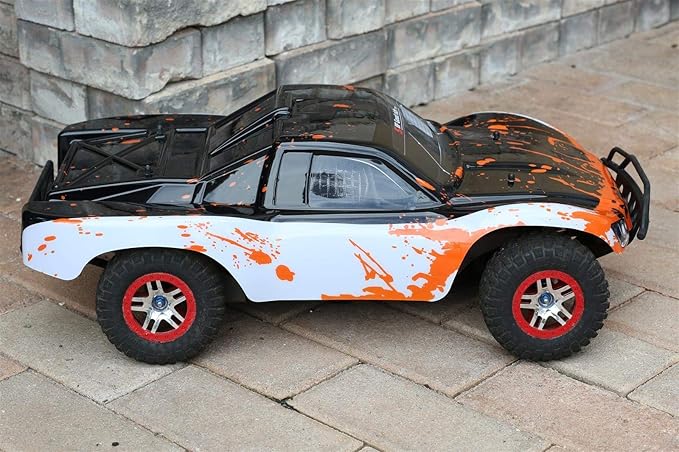 SummitLink Compatible Custom Body Muddy Orange Over White/Black Replacement for 1/10 Scale RC Car or Truck (Truck not Included) SS-WBR-01