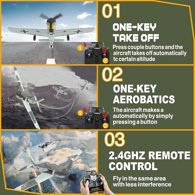 RC Plane 4 Channel RC Airplane FW190 Ready to Fly with Upgraded Xpilot Stabilization System &amp One Key Aerobatic Remote Control Airplanes for Beginners Adult