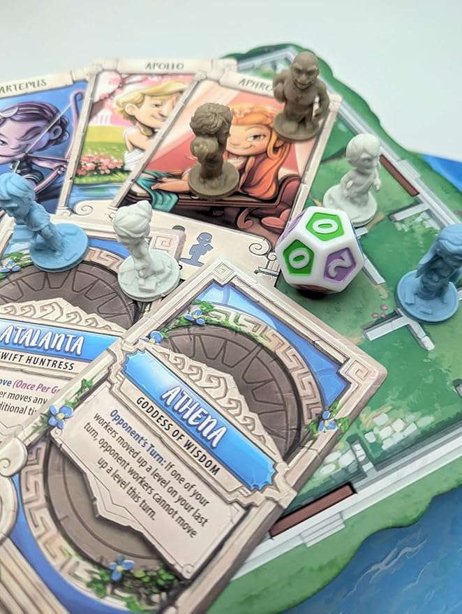 Santorini: Second Edition Board Game – 2–4 Player Greek Strategy Game with 3D Towers &amp God Powers