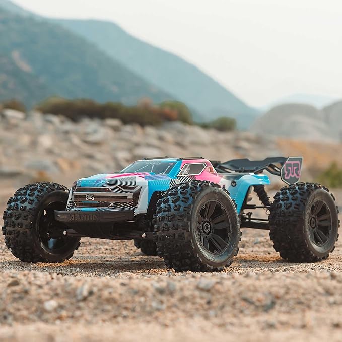 ARRMA RC Truck 1/8 KRATON 4X4 6S BLX BRUSHLESS V6 Speed Truck RTR (Lipo Battery and Charger Not Included) (Blue/Pink) ARA8608V6T2