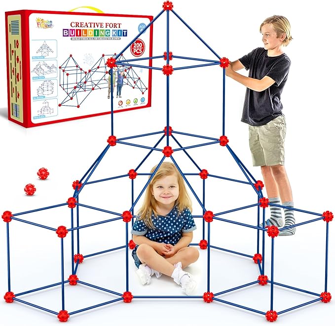 Fort Building Kit for KidsSTEM Construction Toys Educational Gift for 4 5 6 7 8 9 10 11 12 Years Old Boys and GirlsUltimate Creative Set for Indoor &amp Outdoors Activity200 PcsOriginal