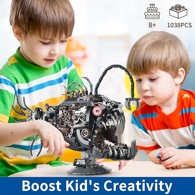 Mechanical Fish Building SetsOcean Animal Collection ToyAdults Home or Office DecorSTEM Building Gift for Teens Boys and Girls 8-14 (1038PCS)