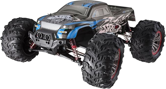 1/10 RTR Fast RC Cars30mph Hobby Electric Off-Road Monster TruckWaterproof High Speed RC Car 4WD Blue Remote Control Car with Two Rechargeable Batteries